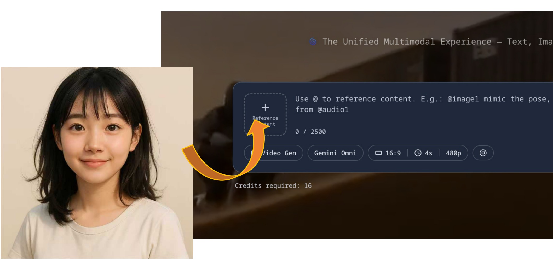 AI video editor input with text images or videos